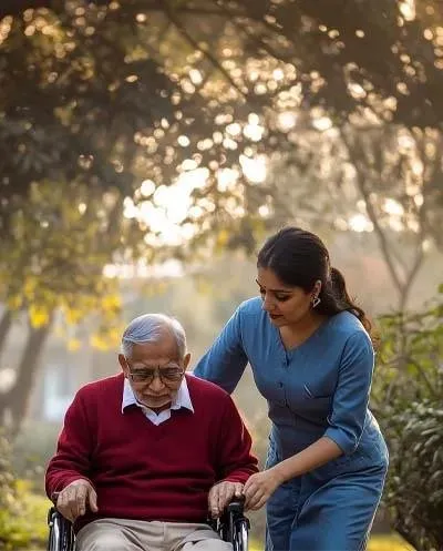 Naetrika caregiver with a client